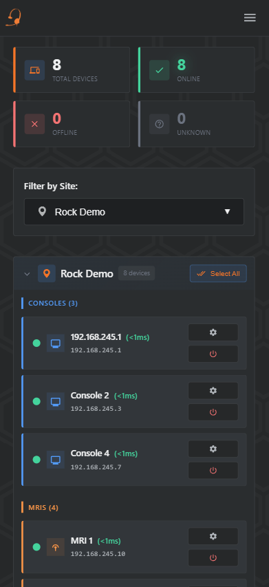 Console Manager Dashboard - Mobile